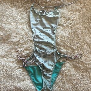 Wildfox Ocean Explorer Light Blue Print Monokini